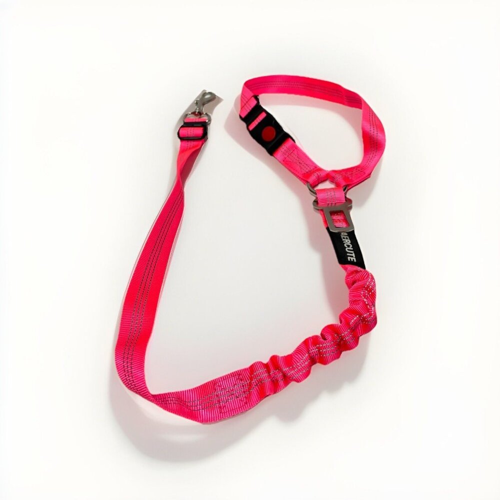 Pet Seat Belt Leash Adjustable Hot Pink Multifunctional Car Travel Safety Belt